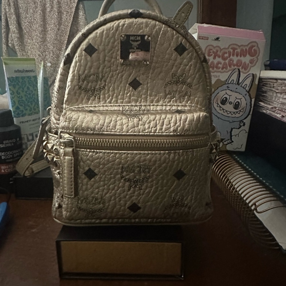 MCM Metallic Gold Backpack